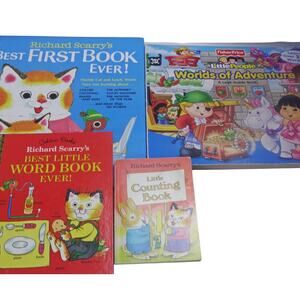 Richard Scarry Book Lot Best First Word Counting Fisher Price 4